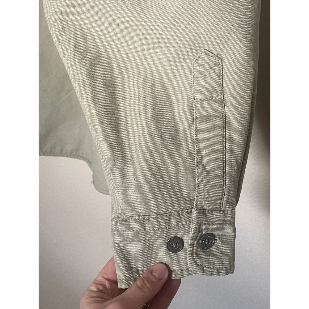 Levi Strauss & Co Mens Canvas Shacket Jacket Tan Utility Chore Fleece‎ Lined XL